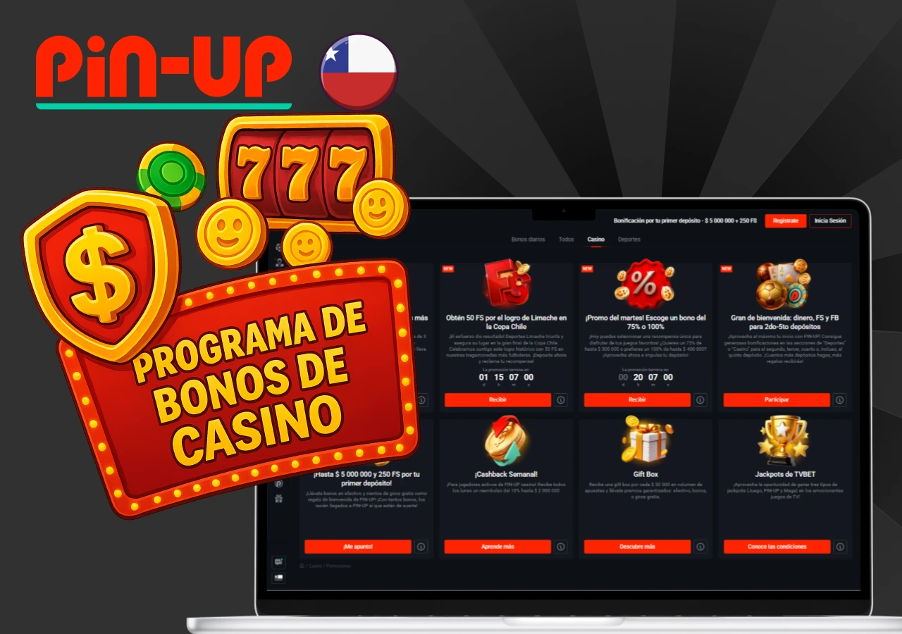 Laptop mostrando la página de bonos de casino con recompensas 777 y promociones exclusivas